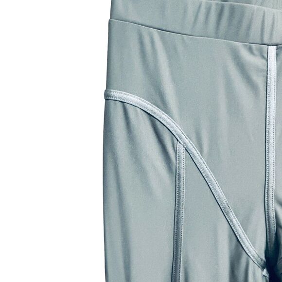 Cherry Mellow 2pc Jacket & Leggings Set Sz Large Gray 1/2 Zip Mock Neck Piping - Picture 6 of 7